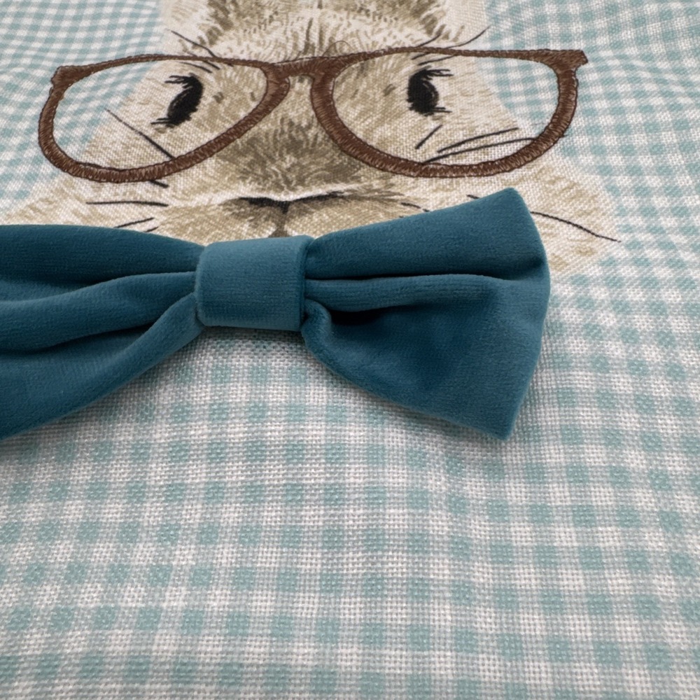 Hip Hop Easter Table runner 70 X 16 Rabbits With Bow Ties Gingham‎ - Picture 3 of 10